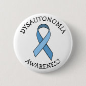 Dysautonomia Blue Awareness Ribbon Pin Ronde Button 5,7 Cm (Voorkant)
