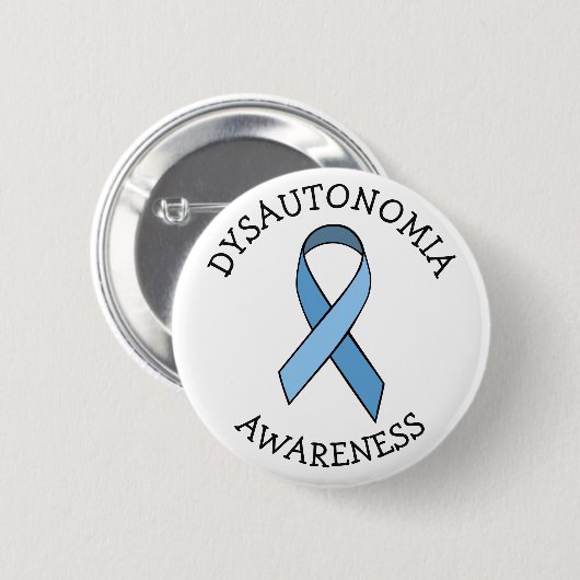 Dysautonomia Blue Awareness Ribbon Pin Ronde Button 5,7 Cm (Voorkant /achterkant)