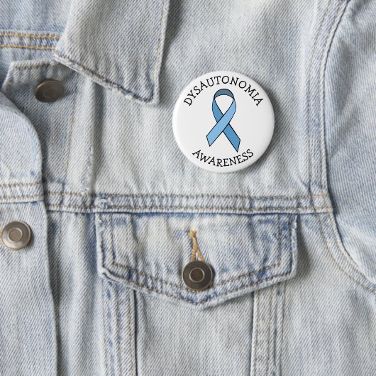 Dysautonomia Blue Awareness Ribbon Pin Ronde Button 5,7 Cm (In situ)