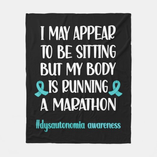 Dysautonomia POTS Turquoise Ribbon Autonomic Dysfu Fleece Deken (Voorkant)