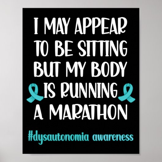 Dysautonomia POTS Turquoise Ribbon Autonomic Dysfu Poster (Voorkant)