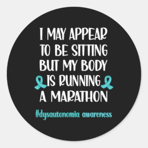 Dysautonomia POTS Turquoise Ribbon Autonomic Dysfu Ronde Sticker