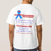 Dysautonomia SOS Awareness T-shirt (Achterkant)
