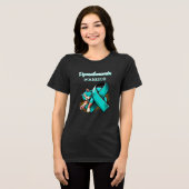 Dysautonomia Warrior | POTS Ribbon en Sleepy Cat Tri-Blend Shirt (Voorkant volledig)