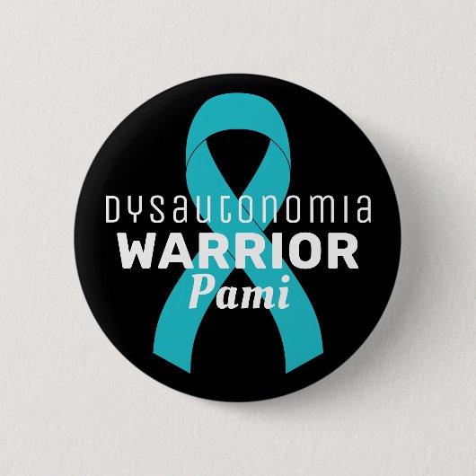 Dysautonomia Warrior Ribbon Black Button (Voorkant)