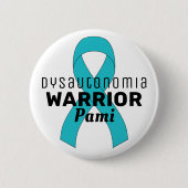 Dysautonomia Warrior Ribbon White Button (Voorkant)