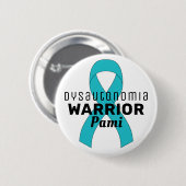 Dysautonomia Warrior Ribbon White Button (Voorkant /achterkant)