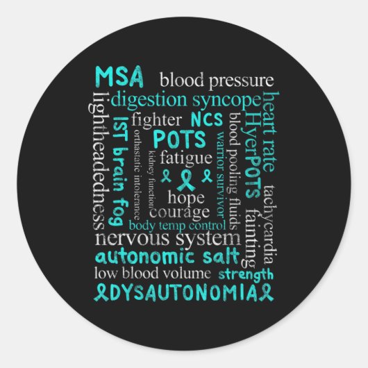 Dysautonomie Bewustheid Maand dysautonomie patiënt Ronde Sticker (Voorkant)