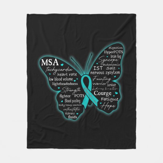 Dysautonomie Bewustmaking POTS HyperPOTS NCS Maand Fleece Deken (Voorkant)