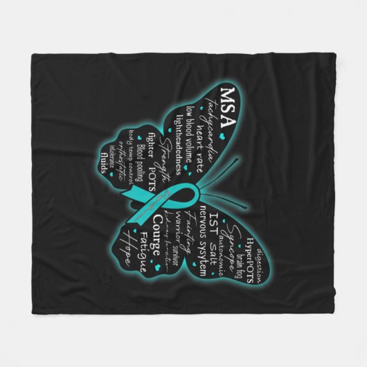 Dysautonomie Bewustmaking POTS HyperPOTS NCS Maand Fleece Deken (Voorkant (Horizontaal))