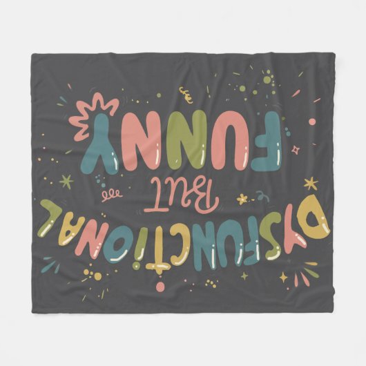 Dysfunctional but funny fleece deken (Voorkant (Horizontaal))