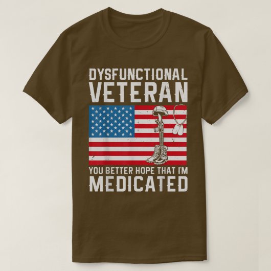 Dysfunctioneel veteraan t-shirt (Design voorkant)