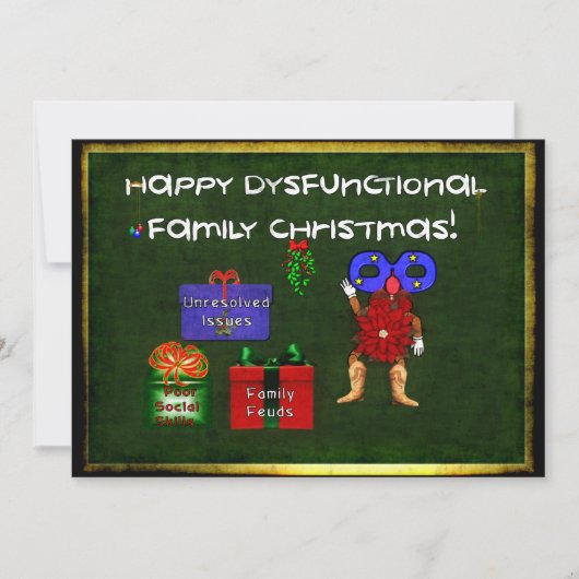 Dysfunctionele kerstdagen kaart (Voorkant)
