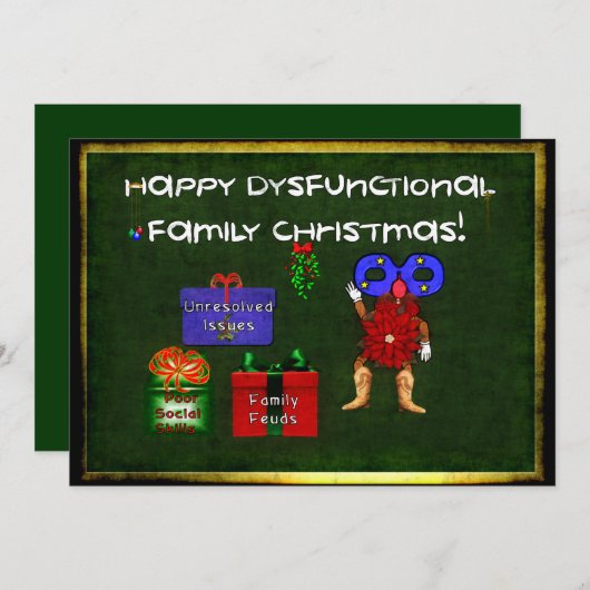 Dysfunctionele kerstdagen kaart (Voorkant / Achterkant)