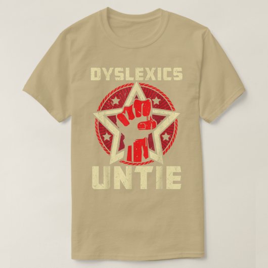 Dysleics Untie Funny Dysleia Bewustheid T-shirt (Design voorkant)