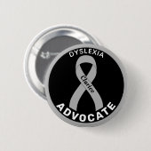 Dyslexia Advocate Ribbon Black Button (Voorkant /achterkant)