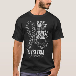 Dyslexia Awareness Month Butterflies Silver Ribbon T-shirt