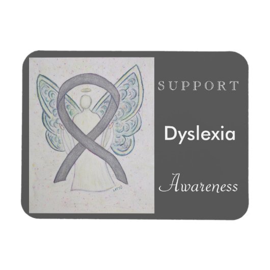 Dyslexia Awareness Ribbon Angel Custom Magnet Magneet (Horizontaal)