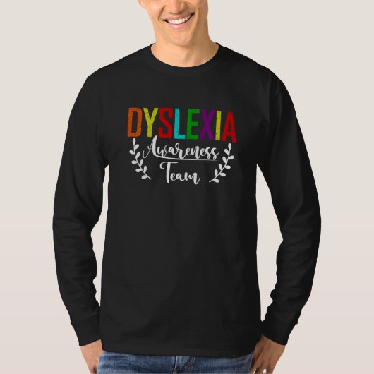 Dyslexia Awareness Team Dyslexia Awareness Month T-shirt (Voorkant)