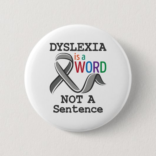 Dyslexia Bewustheid Woorden lezen Geen zintuigen Ronde Button 5,7 Cm (Voorkant)