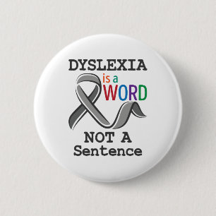 Dyslexia Bewustheid Woorden lezen Geen zintuigen Ronde Button 5,7 Cm