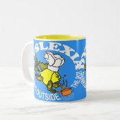 Dyslexia Chef Fish Sparky thinking buiten de pot Tweekleurige Koffiemok (Voorkant links)