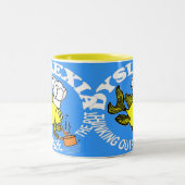 Dyslexia Chef Fish Sparky thinking buiten de pot Tweekleurige Koffiemok (Center)