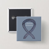 Dyslexia Silver Awareness Ribbon Custom Pin Vierkante Button 5,1 Cm (Voorkant /achterkant)