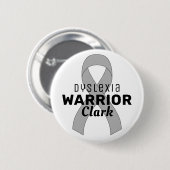 Dyslexia Warrior Ribbon White Button (Voorkant /achterkant)