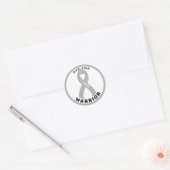 Dyslexia Warrior Ribbon White Round Sticker (Envelop)