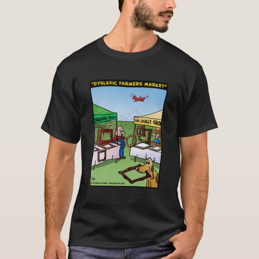 "Dyslexic Farmers Market" T-shirt (Voorkant)