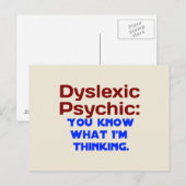 Dyslexic Psychic Briefkaart (Voorkant / Achterkant)