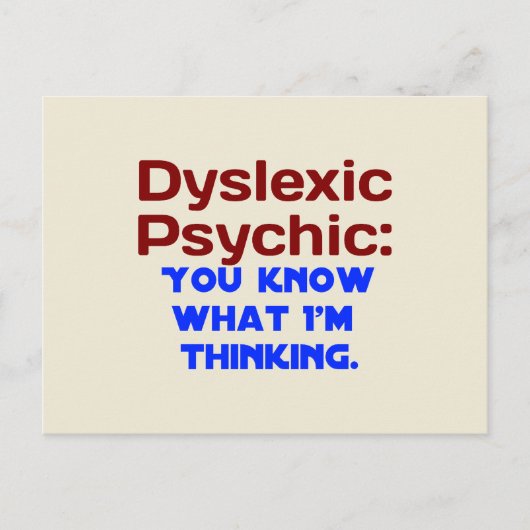Dyslexic Psychic Briefkaart (Voorkant)