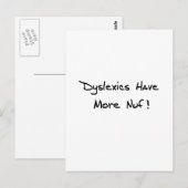 Dyslexica hebben meer Nuf! Briefkaart (Voorkant / Achterkant)