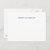 Dyslexica zijn peulstuk briefkaart (Voorkant / Achterkant)