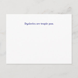 Dyslexica zijn peulstuk briefkaart