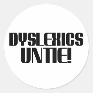 Dyslexics Untie sticker vel