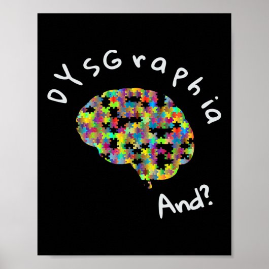 Dyslexie Bewustheid Dysgraphia Schrijfdata Poster (Voorkant)