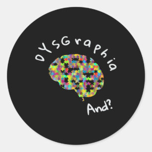 Dyslexie Bewustheid Dysgraphia Schrijfdata Ronde Sticker