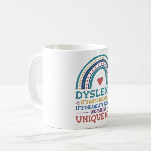 Dyslexie Bewustheid Dyslexie Koffiemok (Voorkant links)