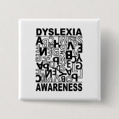 Dyslexie Bewustheid Dyslexie Leerlingen Studenten Vierkante Button 5,1 Cm (Voorkant)
