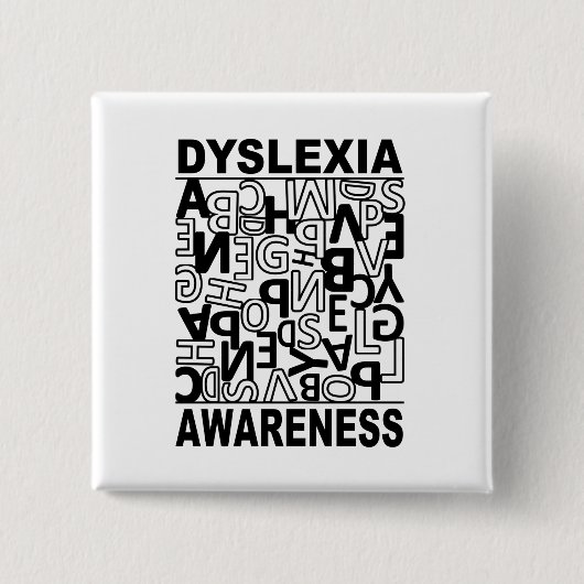 Dyslexie Bewustheid Dyslexie Leerlingen Studenten Vierkante Button 5,1 Cm (Voorkant)