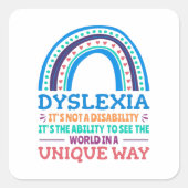 Dyslexie Bewustheid Dyslexie Vierkante Sticker (Voorkant)