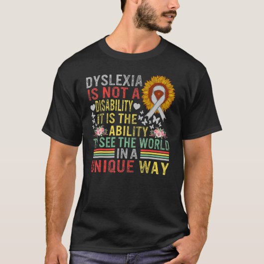 Dyslexie Bewustheid Zie Wereld Unieke Niet Invalid T-shirt (Voorkant)