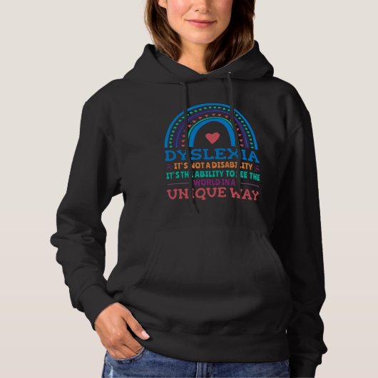 Dyslexie bewustzijn Dyslectisch Hoodie (Voorkant)