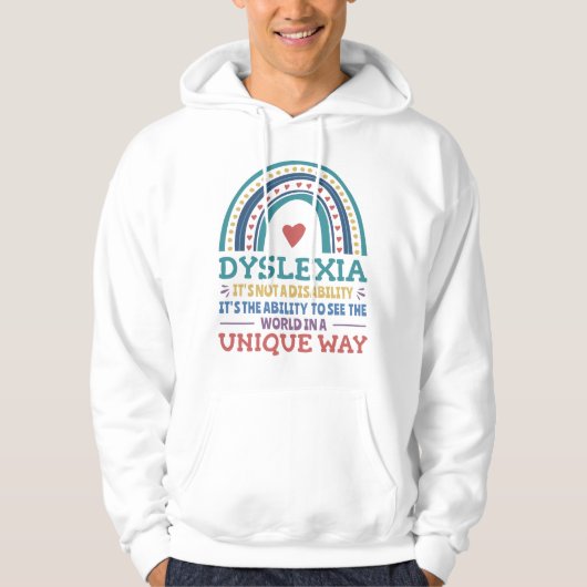 Dyslexie bewustzijn Dyslectisch Hoodie (Voorkant)