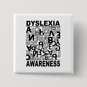 Dyslexie Bewustzijn Dyslexie Leraren Studenten Vierkante Button 5,1 Cm