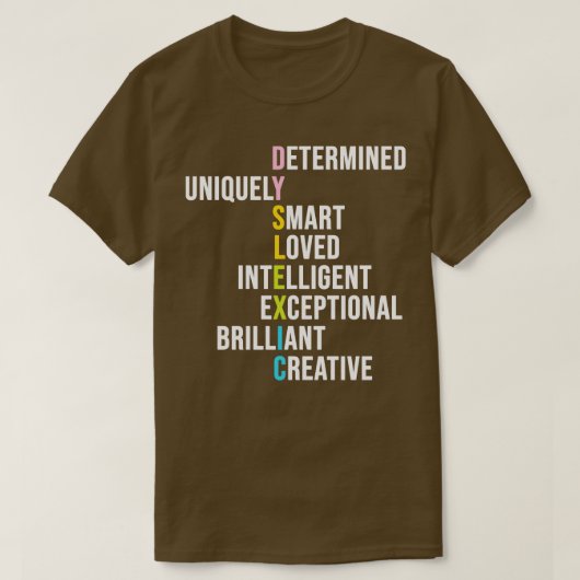 Dyslexie Bewustzijn Maand 14 T-shirt (Design voorkant)