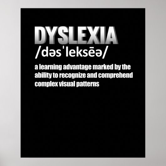 Dyslexie Definition Disability Awareness Therapist Poster (Voorkant)