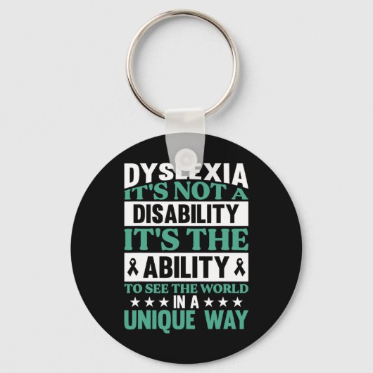 Dyslexie Het is geen handicap Dyslexie Bewustheid Sleutelhanger (Voorkant)